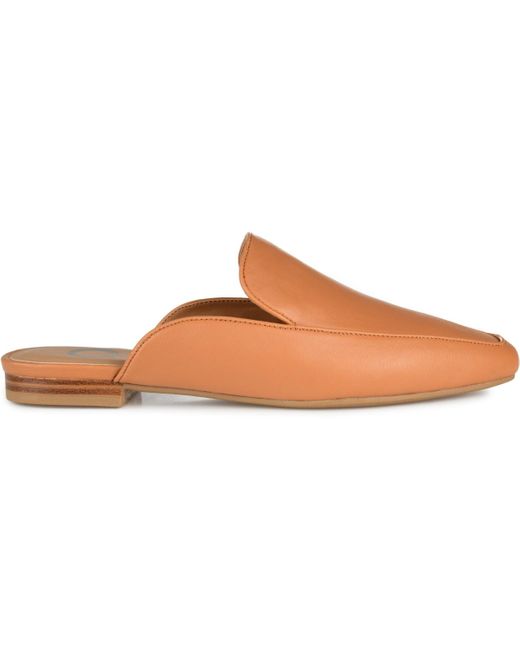Journee Collection Brown Akza Wide Width Slip On Square Toe Mules Flats