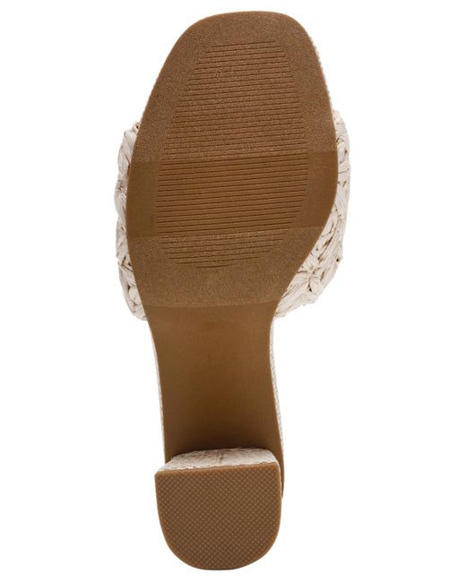 Dolce Vita White Honey Raffia Block-heel Dress Sandals