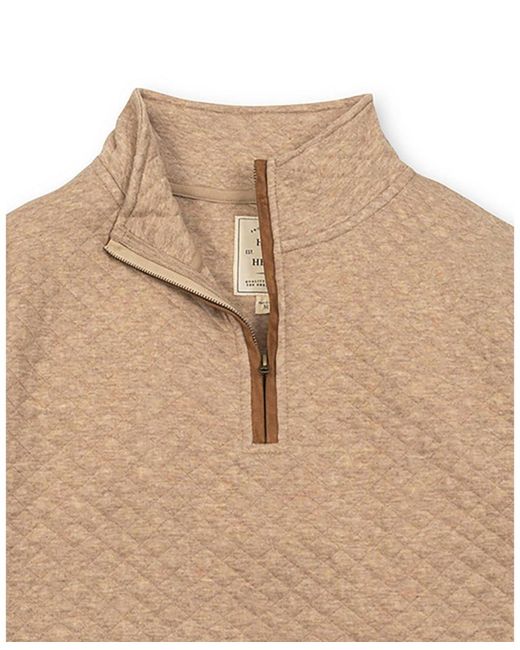 Hope & Henry Blue Quilted Half Zip Pullover for men