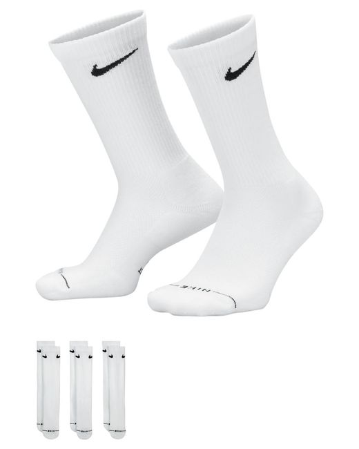 Nike White Everyday Elevated Crew Socks for men