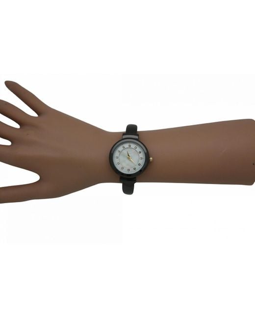 Olivia Pratt White Thin Metal Bangle Watch