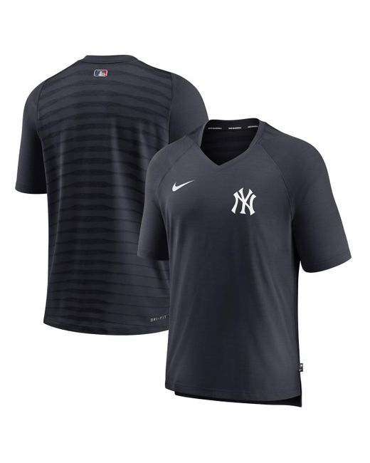 Nike Blue New York Yankees Authentic Collection Pregame Raglan Performance V-neck T-shirt for men