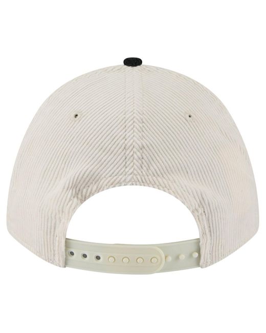 KTZ White Cream/black Las Vegas Raiders Two-tone Sided Corduroy 9forty A-frame Adjustable Hat for men