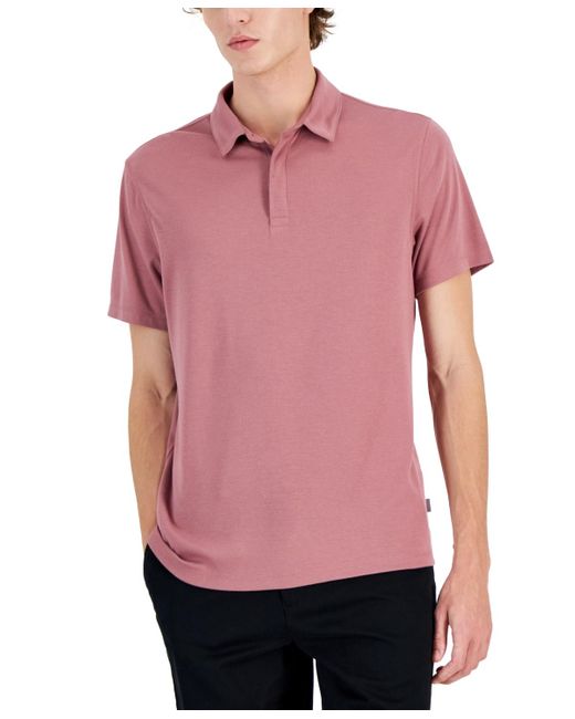 Alfani Red Alfatech Stretch Solid Polo Shirt for men