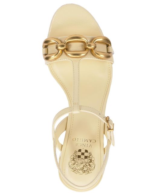Vince Camuto Metallic Chirie Chain T-strap Block-heel Sandals
