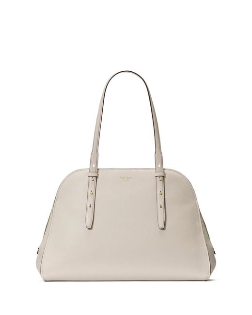 Kate Spade Natural Do It All Pebbled Leather Maise Carryall Tote Bag