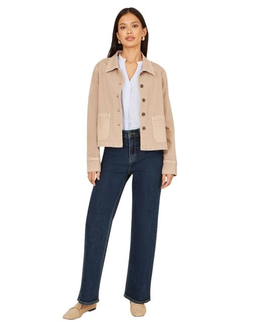 Yumi' Natural Canvas Patch Pocket Jacket