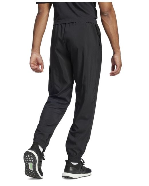 Adidas Black Essentials Small Logo Cargo Pants for men