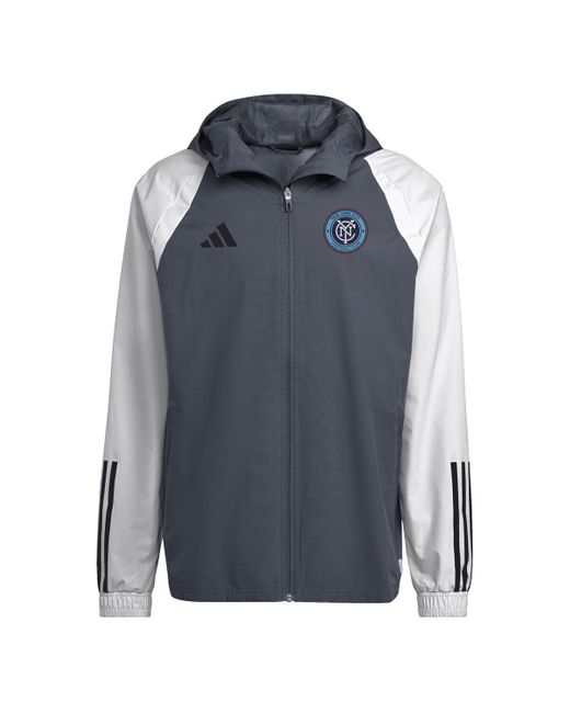 Adidas Blue San Jose Earthquakes 2024 All-weather Raglan Full-zip Jacket for men