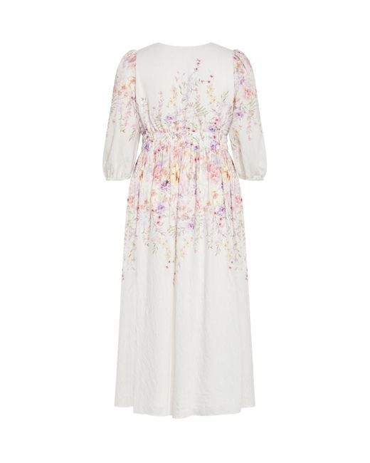City Chic White Plus Size Keyla Print Maxi Dress