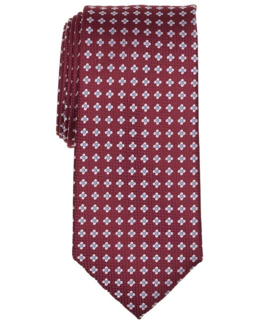 Club Room Red Ascot Neat Pattern Tie for men