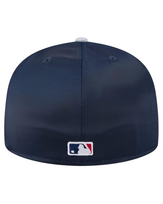 KTZ Blue Navy/gray New York Yankees Satin 59fifty Fitted Hat for men