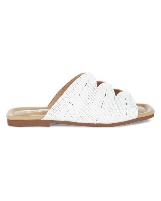 Rag & Co Metallic Daisy Doe Raffia Square Toe Flats