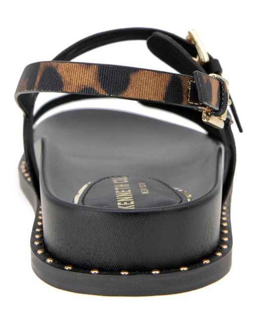 Kenneth Cole Black Drinity Round Toe Flat Sandals