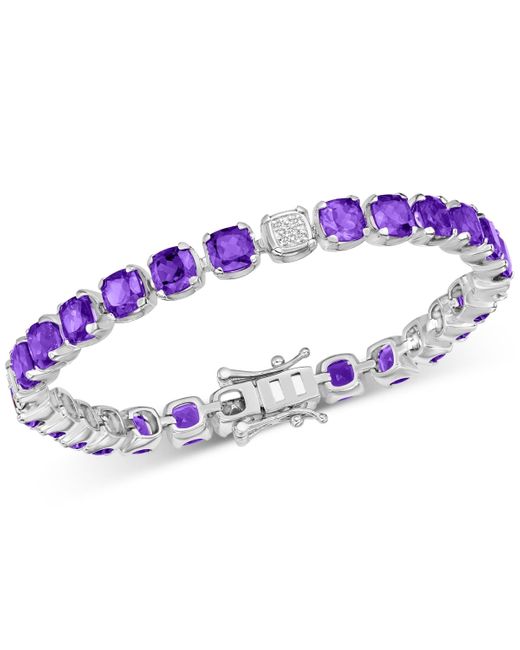 Macy's Blue Lab Grown & Diamond Accent Flex Bracelet