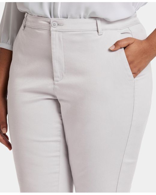 NYDJ White Plus Size Sadie Slim Pants