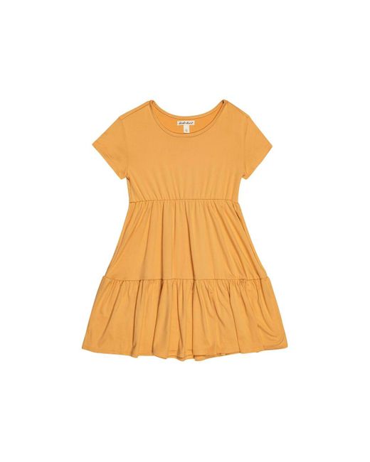 Derek Heart Orange Girls Solid Tiered T-shirt Dress
