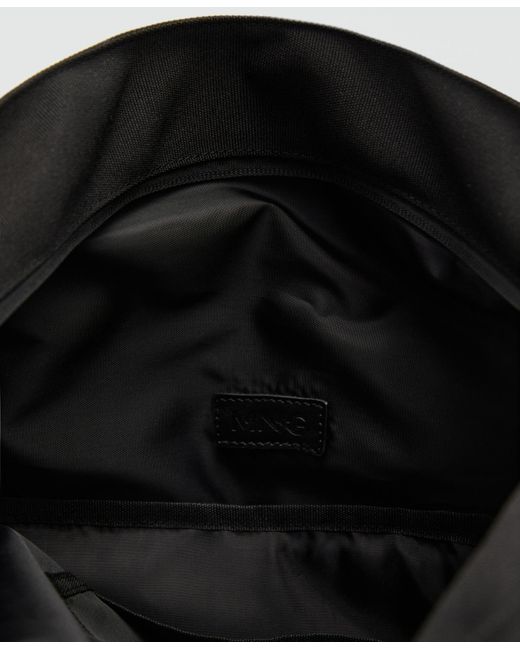 Mango Black Flap Backpack for men