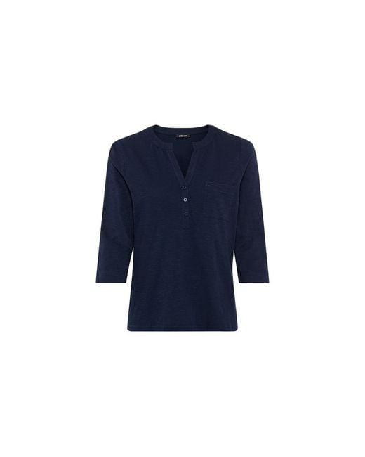 Olsen Blue Solid Henley T-shirt