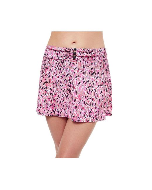 Gottex Pink Pretty Wild Pull On Skirt Swim Cover Up