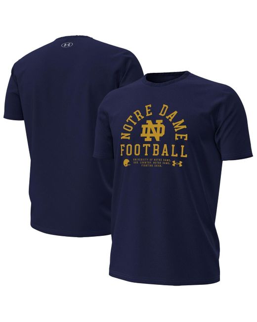 Under Armour Blue Notre Dame Fighting Irish 2025 Sideline Football Performance T-shirt for men