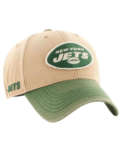 '47 47 Brand Khaki/green New York Jets Dusted Sedgwick Mvp Adjustable Hat for men