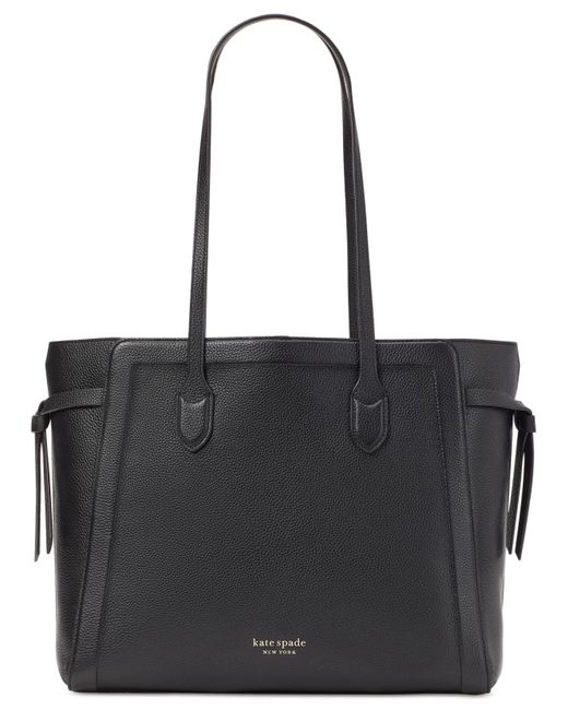 Kate Spade Knott Pebbled Leather Large Tote in Black Lyst