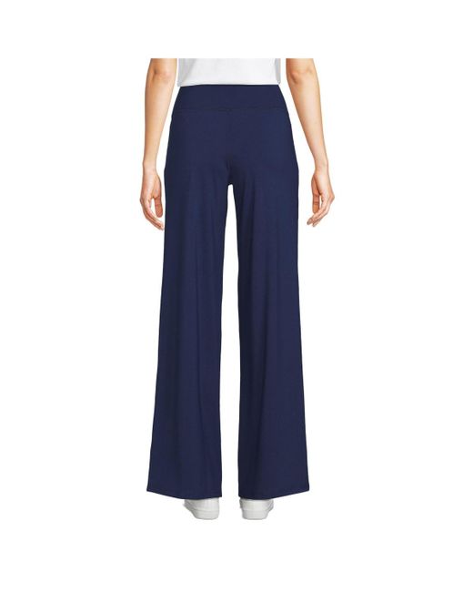 Lands' End Blue Petite Active Hi Impact High Rise Wide Leg Pants
