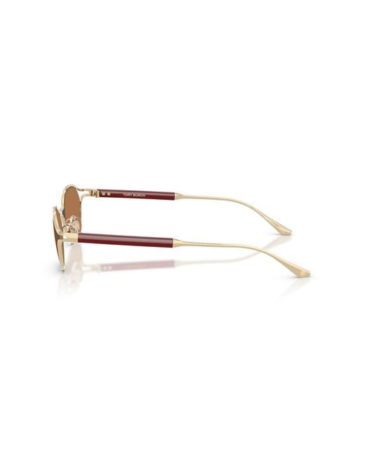 Tory Burch White Oval Sunglasses