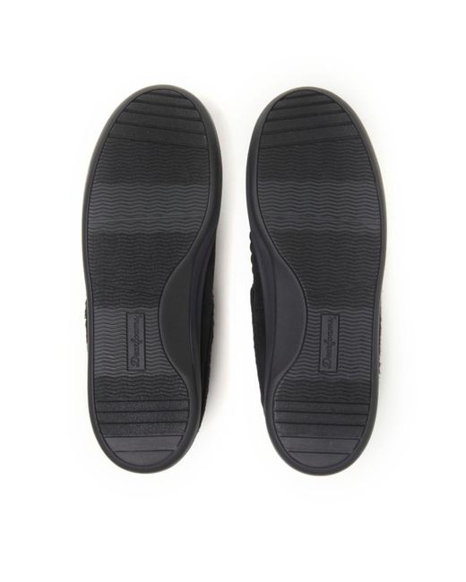 Dearfoams Black Maple Moccasin Toe Clog House Shoe Slipper