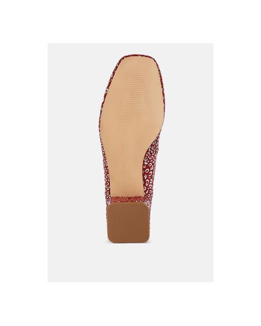 Printable Neingan Rag & Co Ningen Leopard Print Block Heel Ballerinas in Red | Lyst