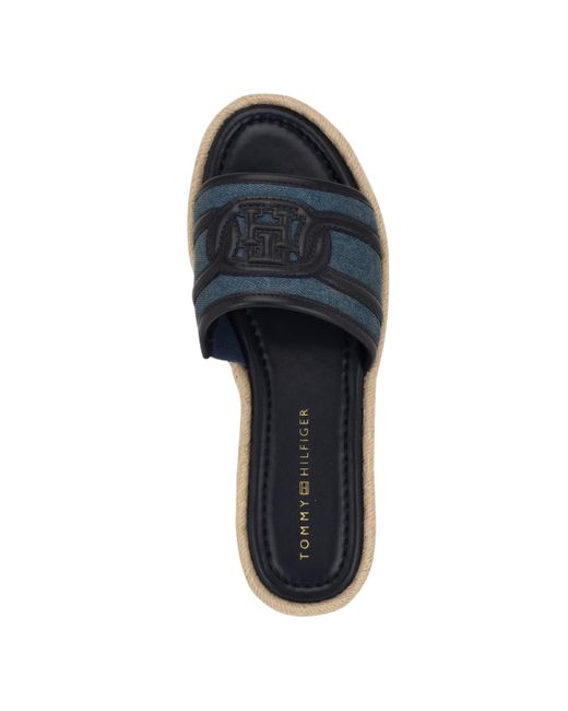 Tommy Hilfiger Blue Hadjea Espadrille Slip-on Flat Sandals