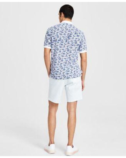 Club Room Blue Regular Fit Stretch Shorts Floral Prep Polo Separates Created For Macys for men