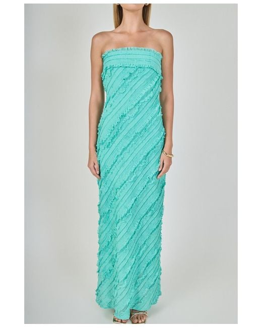 endless rose strapless ruffled maxi dress endless rose Women's Strapless Ruffled Maxi Dress, Butter, XS at Amazon Women's Clothing store