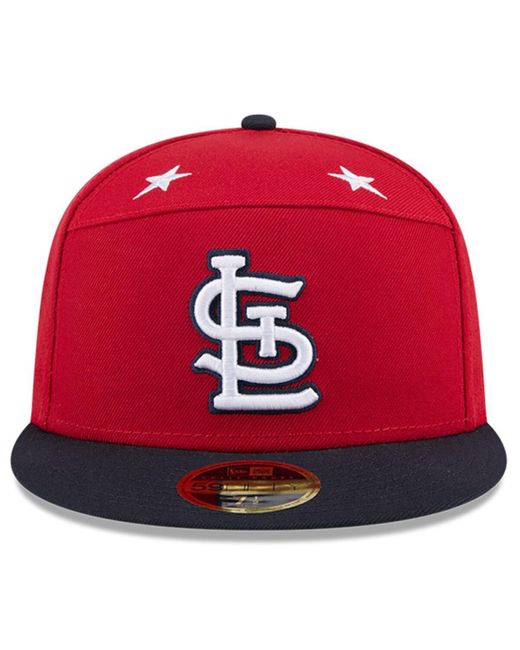 KTZ Red/navy St. Louis Cardinals 2025 Mlb All-star Game Side Patch 59fifty Fitted Hat for men