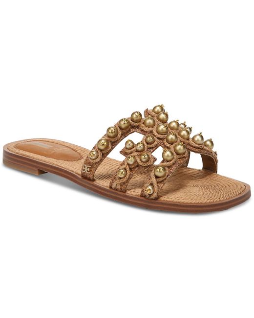 Sam Edelman Bay Soleil Embellished Slipon Sandals in Brown Lyst