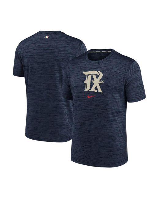 Nike Navy Texas Rangers 2023 City Connect Velocity Practice Performance Tshirt in Blue for Men