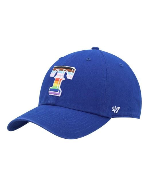 47 Brand Blue Royal Texas Rangers Team Pride Clean Up Adjustable Hat for men