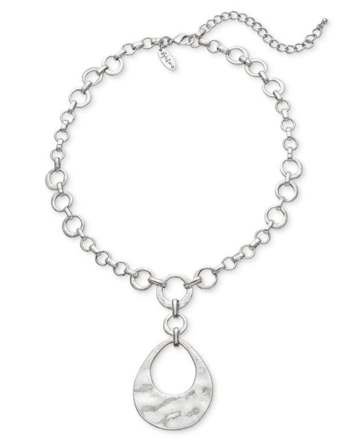 Style & Co. Metallic Circle Link Pendant Choker Necklace