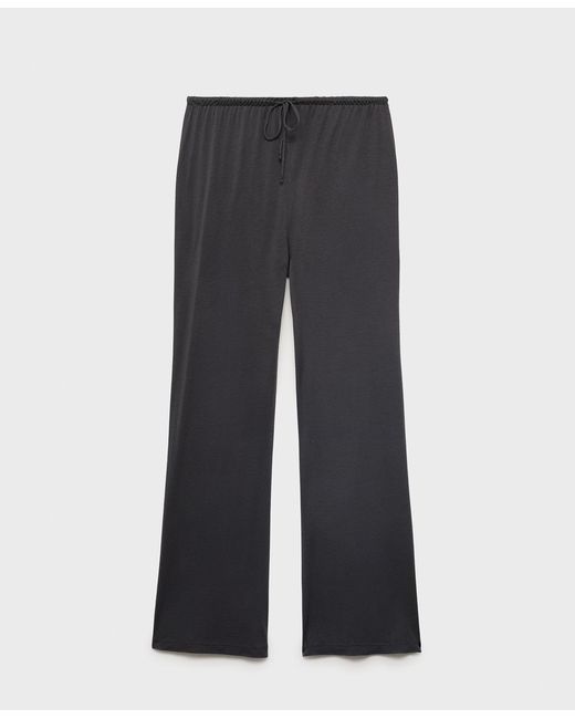 Mango Black Micro-modal Pajama Pants