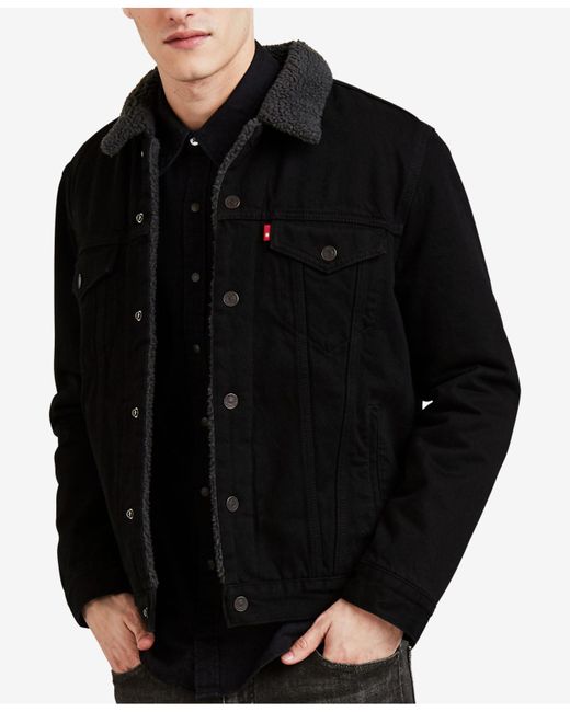 black trucker jacket men