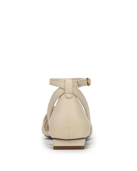 Franco Sarto White Taylon Square Toe Fisherman Sandals