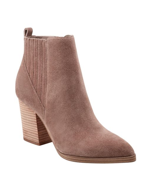 Marc Fisher Alva Double Gore Dress Booties in Brown Lyst