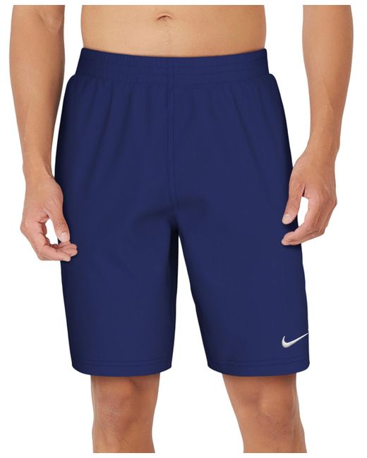 Nike Blue 9" Logo Volley Swim Trunks for men