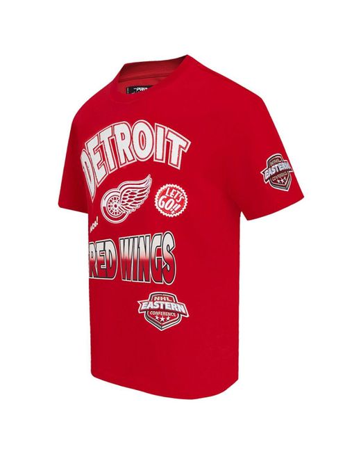 Pro Standard Red Detroit Wings Turn It Up T-shirt for men