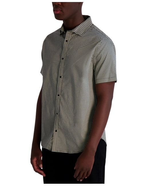 Karl Lagerfeld Black Woven Houndstooth Shirt for men