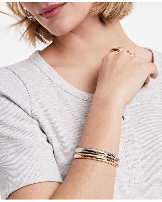 On 34th Metallic 2-pc. Two-tone Bangle Bracelets