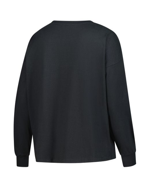 '47 Black Cincinnati Bengals Plus Size Muse Sydney Long Sleeve T-shirt