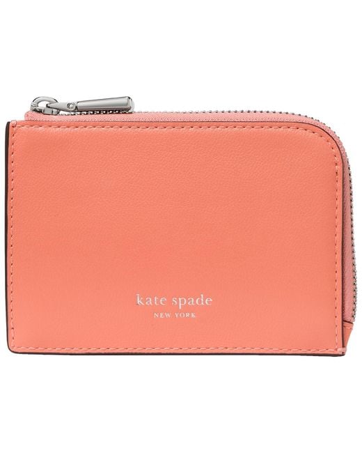Kate Spade Pink Smooth Mini Zip Card Case