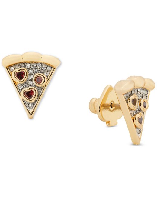 Kate Spade Goldtone Stone & Pavé Pizza Stud Earrings in Red Lyst